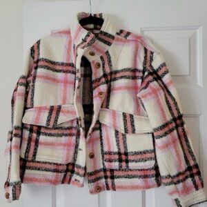 Bagatelle Cozy Brushed Knit Plaid Shacket